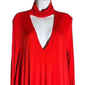 Free People Red Long Sleeve Blouse